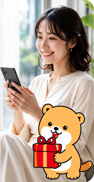 アプリを使う女性